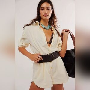 Free People Oxford Romper Size Large